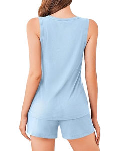 ชุดเสื้อผ้า2ชิ้นสำหรับผู้หญิงชุดเสื้อผ้าแบบหลวมเสื้อยืดและกางเกงขาสั้นชุดวอร์มเสื้อวอร์มมีกระเป๋าสำหรับฤดูร้อน - Product Image 5