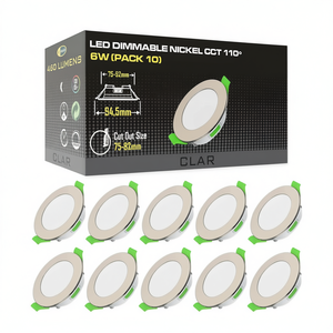 Downlight CCT regulable de níquel de 6W para empotrar de 75-85mm con ángulo de haz de 110° - Product Image 2