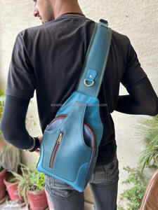 New Western Stylish Multi Recycled Leather Stubby Color Unisex Crossbody Chest <b>Bag</b> <b>Rainbow</b> Colored Zipper Crossbody Front <b>Bags</b> - Product Image 3