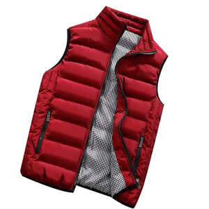 Chaleco acolchado grueso con logotipo personalizado para hombre, chaqueta de invierno con carcasa de nailon transpirable, cálida, sin mangas, para uso exterior, venta al por mayor - Product Image 5