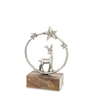 Classic Silver Christmas <b>Tree</b> Ornament Set With Wooden Base Metal Decorative <b>Tabletop</b> Decor For Home & Festive Decoration - Product Image 6