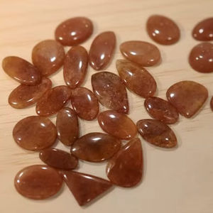 Pierres précieuses en cabochon lisses de qualité AAA, pierre de soleil orange naturelle, pour bijoux, cadeau idéal pour elle, 20% de réduction sur la vente du Nouvel An - Product Image 1