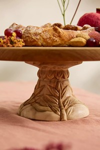 ที่ตั้งเค้กไม้มะม่วงทำด้วยมือดีไซน์ดอกไม้แกะสลักหรูหราเหมาะสำหรับการแสดงของหวานทนทานและเป็นมิตรต่อสิ่งแวดล้อม - Product Image 3