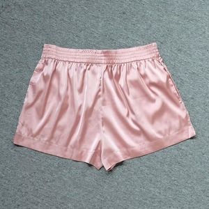 High <b>Waist</b> Women's Summer Silk Gym Workout Shorts Customizable Logo Lightweight Cool Breathable Casual Loose Sleepwear Shorts - Product Image 4