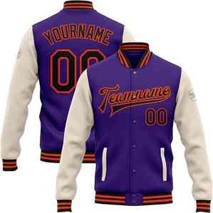 Nuevo diseño OEM personalizado azul claro manga larga Streetwear Letterman chaqueta universitaria de béisbol para hombres con logotipo personalizado - Product Image 1