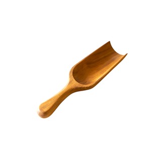 Cuillère en bois artisanale avec long manche et bol de style pelle incurvée pour le garde-manger de la cuisine et le stockage de marchandises sèches - Product Image 3