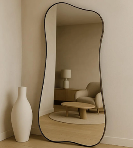 Miroir mural de salle de bain moderne de luxe en métal doré écologique - Product Image 2