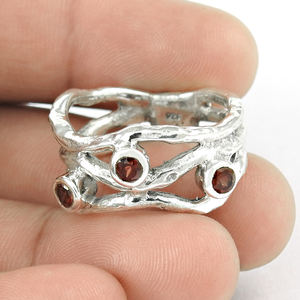 Bague en améthyste noire naturelle pour femmes, anneau de fiançailles Vintage, fin, fait à la main, argent massif 925, vente en gros - Product Image 4