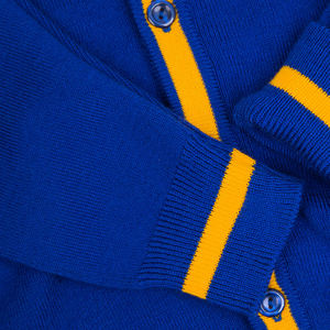 B2B bleu couleur sororité hiver acrylique Cardigan pull couleur personnalisée et broderie tricot pull sororité University College - Product Image 5