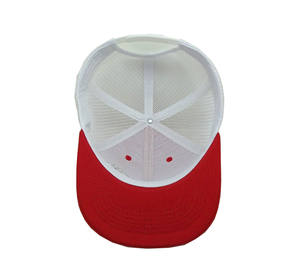 Casquette de camionneur en polyester rouge en maille blanche respirante casquette de baseball brodée de dessin animé personnalisé 6 panneaux mode Gorras Vietnam OEM - Product Image 5