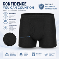 Caleçons discrets pour hommes, 4 couches, 200 ml, anti-fuites, contrôle des odeurs, lavables, sous-vêtements d'incontinence OEM