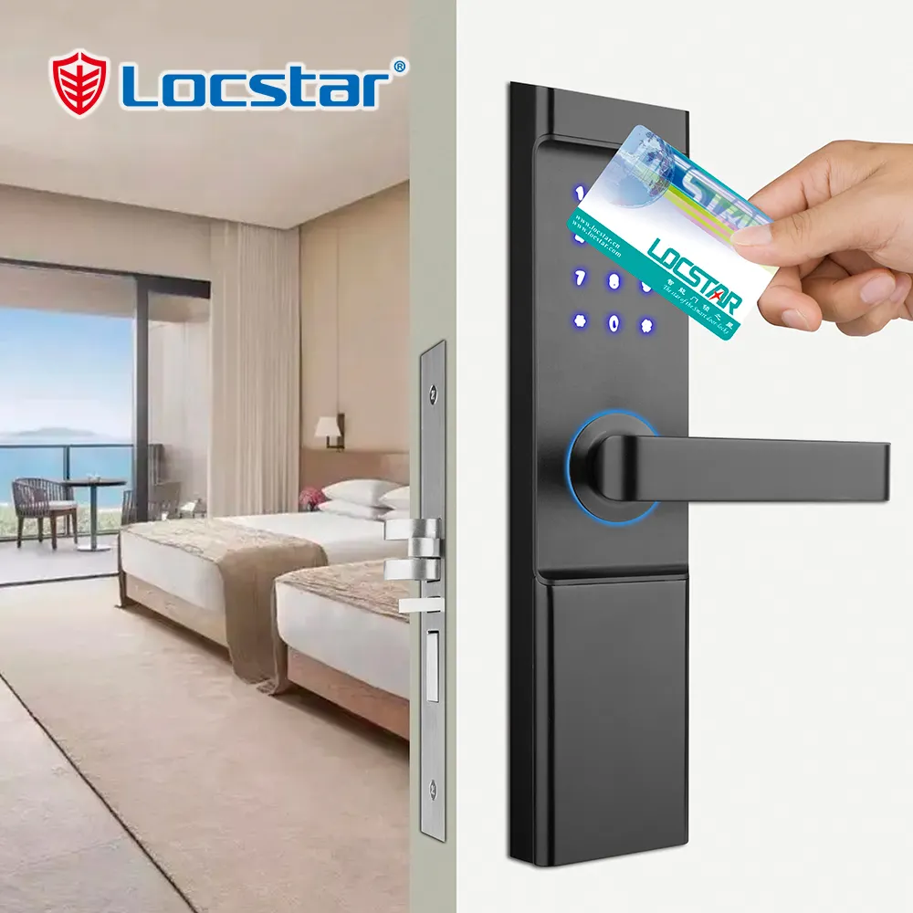 Locstar-cerradura eléctrica con contraseña Digital de aleación de aluminio, Sistema de Gestión de cerradura de puerta de Hotel gratis, Rfid, thotel