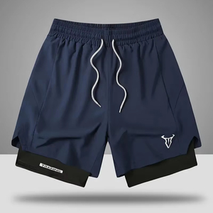 Pantalones cortos de gimnasio de fitness profesionales OEM de alta calidad de poliéster personalizado de secado rápido de talla grande de malla de impresión informal para correr pantalones cortos de hombre - Product Image 1