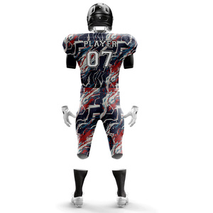 ชุดเสื้อเจอร์ซีย์ฟุตบอลอเมริกันผ้าตาข่ายทอลายทแยงชุดสำหรับเยาวชนชายเสื้อแขนสั้นพิมพ์ลายธง - Product Image 6