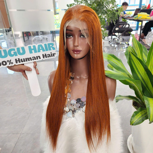 Perruque en cheveux humains vietnamiens 100% naturels, lisses, 30 pouces, ombré brun, vague profonde, double trame, longue longueur, transparente, fournisseur direct - Product Image 2