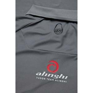 Polo en tricot gris Alinghi Tech de haute qualité avec logo brodé et broderie colorée - Product Image 4