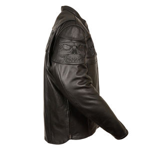 Veste de moto en cuir noir pour hommes nouveauté taille et logo personnalisés vestes de motard d'hiver en plein air - Product Image 5