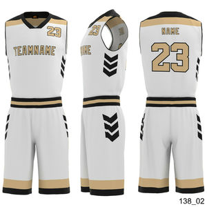 Conjuntos de uniformes de baloncesto unisex personalizados al por mayor estampado por transferencia de calor 100% poliéster de secado rápido transpirable de talla grande color personalizado - Product Image 2