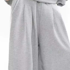 2025 nouveauté personnalisé hommes ample jambe large coton jambe droite pantalon de survêtement longue évasée hommes pantalons lavés - Product Image 5