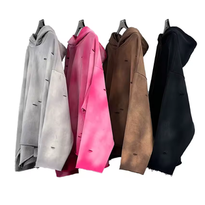 Pull unisexe boxy Distressed Sun faded Hoodies haute qualité tie dye oversize drop shoulder sweat à capuche personnalisé lavage à l'acide - Product Image 2