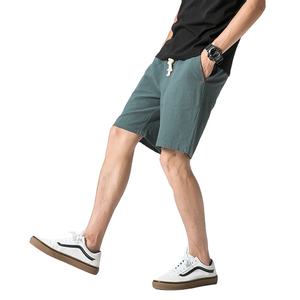 DDP shippingOem logotipo personalizado diseño pantalones cortos verano algodón y lino hombres pantalones cortos sueltos casuales shortsDDP shippingDDP envío - Product Image 1