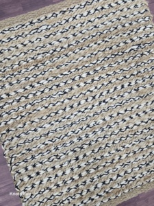 พรมปอกระเจาทำด้วยมือคุณภาพพรีเมี่ยมดีไซน์ทันสมัยลายแอบสแตรกมือและปรับขนาดได้ - Product Image 3