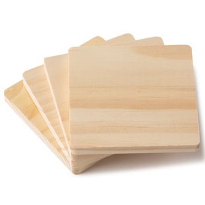 Dessous de verre en forme de carré marron avec support Ensemble de sous-verres en bois personnalisés Sculpté à la main rustique en bois - Product Image 5