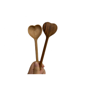 Cuchara de madera roja hecha a mano con mango largo/cuchara de madera de acacia 16cm para utensilios de cocina artesanales de madera vajilla utensilio - Product Image 4