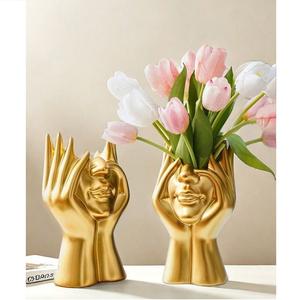 Design personnalisé fait à la main idéal pour la décoration intérieure Vase végétal en or et vase à fleurs fait à la main Meilleur décor intérieur et design fait à la main - Product Image 5