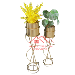 Maceta para Morden Home & Living Room Decor Accesorios Metlic Golden Finished Metal - Product Image 5