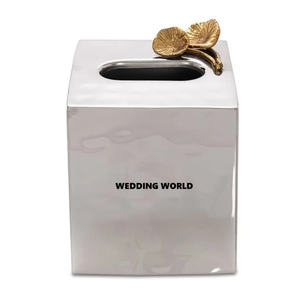 Caja de pañuelos de artículos de boda, soporte de pañuelos hecho a mano de alta calidad, artículos de lujo, superventas, artículos de baño, caja de pañuelos de Metal - Product Image 6