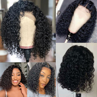Perruque Courte Bouclée en Cheveux Humains Brésiliens, Modèle Bob, Dentelle Invisible HD 13x4, Pré-épilée, Boucles Profondes, Petite Taille, Prix Abordable