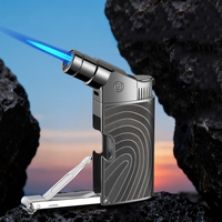 Ouvre-bouteille allume-cigare multifonctionnel Coupe-ongles Flamme unique Haute température Briquet en métal Flamme bleue Logo personnalisé