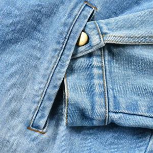 Nouveau design, sweat-shirt en denim streetwear personnalisé, sans cordon, en coton doux, épaules tombantes, denim vintage lavé - Product Image 4