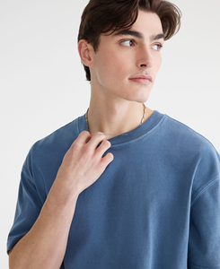 T-shirts tricotés 100% coton décontractés pour hommes manches courtes 220 grammes de tissu léger impression numérique lettrage personnalisé conception vierge - Product Image 2