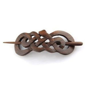 กิ๊บติดผมไม้หมุดติดผมดีไซน์เนอร์และมีสไตล์สำหรับผู้หญิงคลิปหนีบผมฝังทองเหลืองคลิปแฮนด์เมดทำจากไม้ดิบแบบเรียบง่าย - Product Image 5