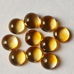 Citrino de alto grado con parte posterior plana, cabujón de 6mm, piedras preciosas sueltas, precios al por mayor, piedras facetadas de cuarzo citrino para joyería - Product Image 1