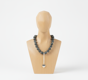 Collar de cuentas de labradorita de plata tibetana anudada a mano de 18 pulgadas para mujer, diseño geométrico, moda de moda para regalos - Product Image 5