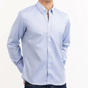 Chemise respirante de haute qualité 100% coton et Polyester pour homme chemises solides - Product Image 3