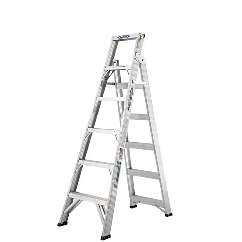 4-step ladder with anti slip pedals adult lightweight folding ladder portable and sturdy steel ladder with handrails