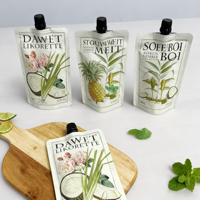 Sachet à bec verseur en papier alimentaire personnalisé, mini 200 ml, pour emballage de boissons et jus