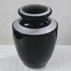 Urna de cremación negra única con banda de pulido de níquel para guardar las cenizas de sus seres queridos para guardar los recuerdos urna de recuerdo - Product Image 3