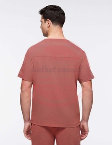 2023 conjuntos de uniformes médicos elásticos para hombres, uniformes de hospital, conjuntos de uniformes médicos, uniforme de manga corta personalizado - Product Image 3