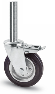 Ruota Girevole per Ponteggi con Freno Art.103bi Diametro 200 mm - Perno 40x190 mm - Product Image 1