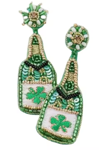 Pendientes bordados de la India Pendientes hechos a mano para mujeres y niñas Aspecto clásico Multicolor de MD hancraft - Product Image 3