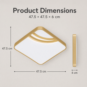 Modern Square <b>Led</b> Ceiling <b>Light</b> Gold Iron And Acrylic <b>Surface</b> <b>Mount</b> For Living Room Bedroom Dining Area Hallway - Product Image 2