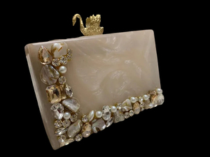 Stylish Women's Resin Clutch with Embroidery Waterproof & <b>Nightlight</b>-Trendy Evening Party Wear Purse - Product Image 2