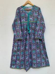 2023 Wholesale Collection Tie Dye Long Kaftan V-neck Half Sleeves Rayon Fabric <b>Loose</b> <b>Fitting</b> <b>Dress</b> With Side Slit Spring Kaftan - Product Image 2