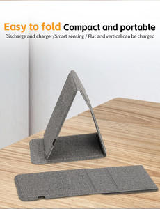 Support de téléphone portable sans fil ultra-mince en PU personnalisable, charge rapide 15W, support magnétique pliable 3-en-1, meilleur cadeau - Product Image 4