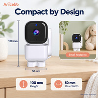 Caméra Bébé Intelligente Compacte Anicebb 100mm avec Alimentation USB 5V, Placement sur Bureau, Température Ambiante et Audio Bidirectionnel pour la Maison